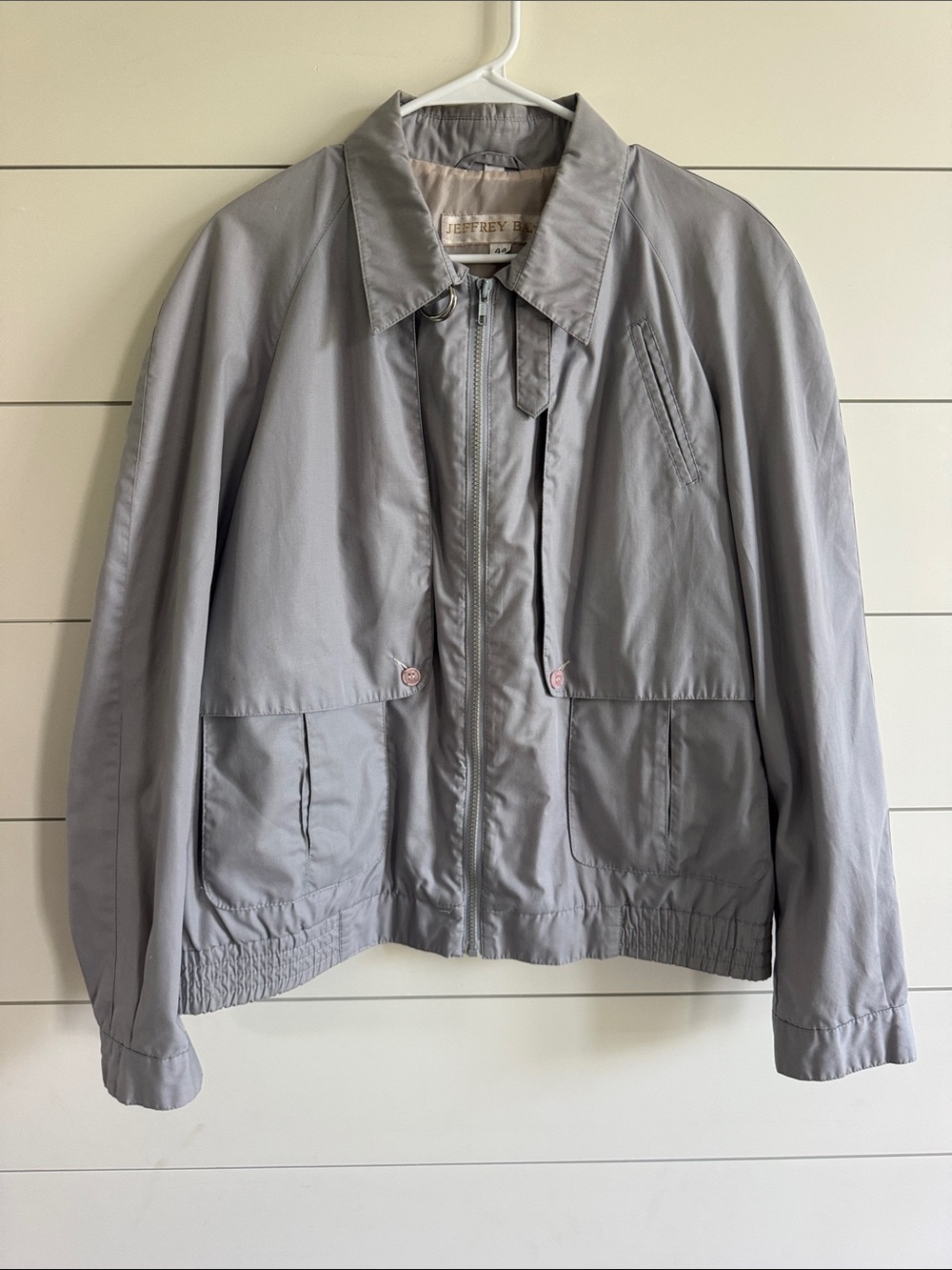 Jeffrey Banks Light Gray Men's Bomber Jacket